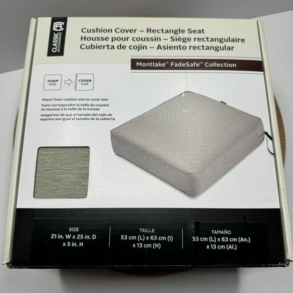 Classic Accessories Montlake FadeSafe Cushion Cover Rectangle Seat 21"L X 25"W H - Picture 5 of 6